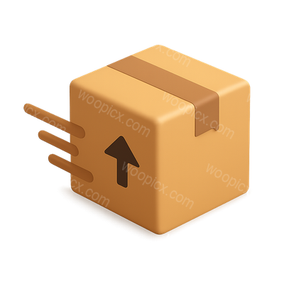 3D Moving Delivery Box Icon with Isometric Design