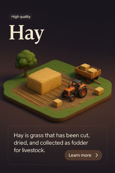 3D Scene of Hay Harvesting with Tractor and Bales