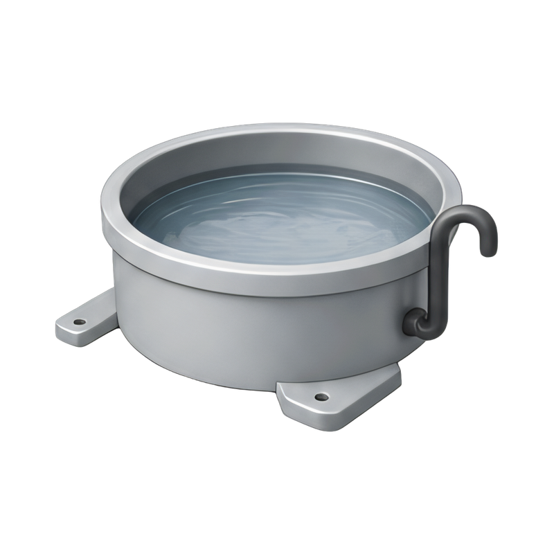 Evaporation pan with hook