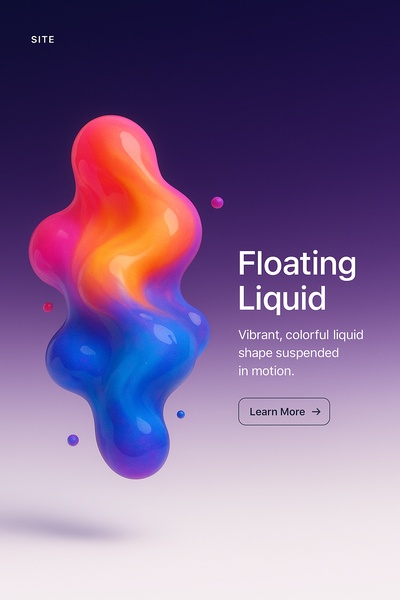 Vibrant Floating Liquid Illustration in Trendy Colors