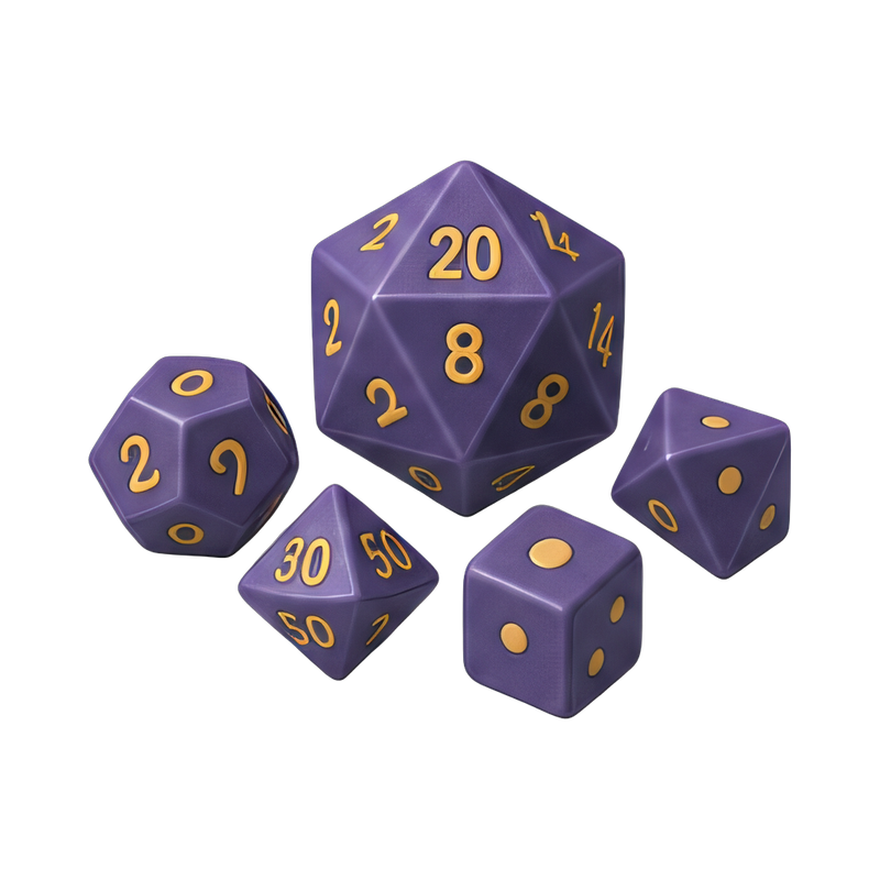 Colorful d20 dice set