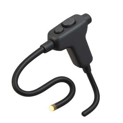 3D Render of a Black Flexible Tool with Buttons