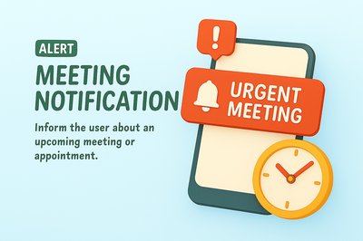 3D Style Meeting Notification Graphic for Alerts