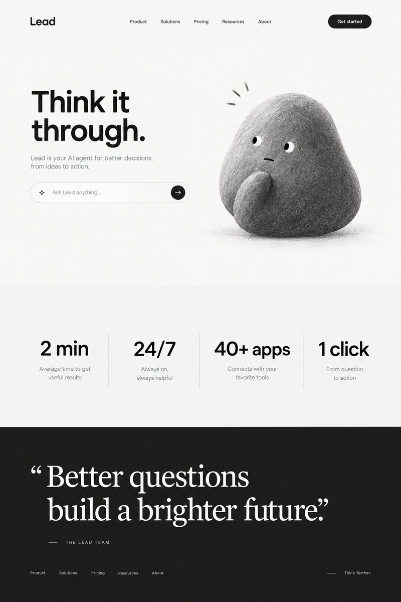 AI landing page design example
