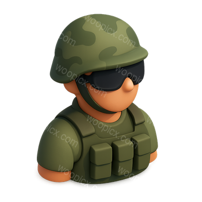 3D Icon of a Marine Amphibious Soldier in Isometric View
