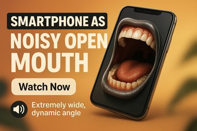 Creative Smartphone Concept with Mouth Illustration