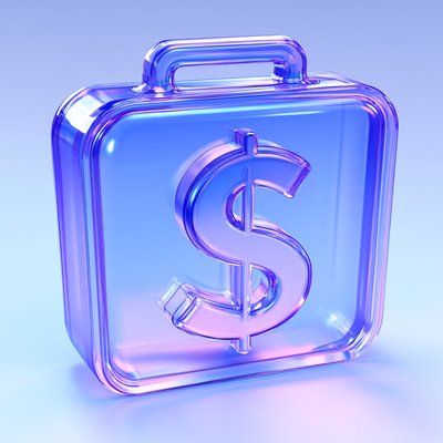Stylized Transparent Money Case Icon