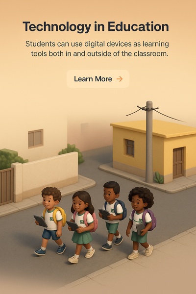 Young Brazilian Children Heading to School with Technology