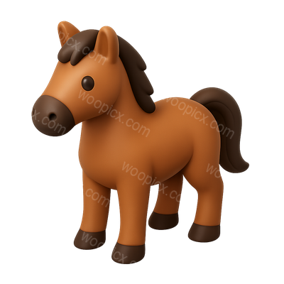 Stylized 3D Stallion Icon with Volumetric Feel