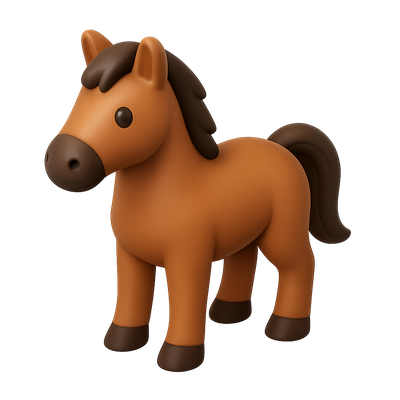 Stylized 3D Stallion Icon with Volumetric Feel