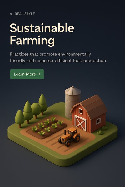 Detailed 3D Scene of Sustainable Farming Concept