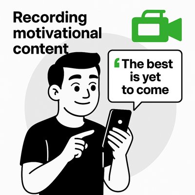Illustration of a Person Recording Motivational Content