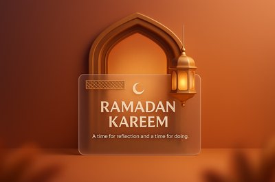 Ramadan Kareem Window and Lantern Background Design
