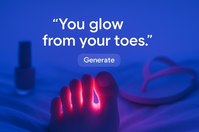 Neon Pink Toes Glow in Blue Atmosphere