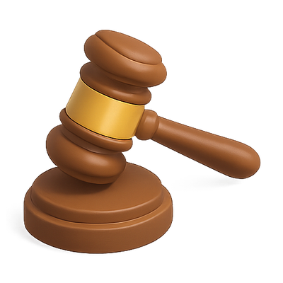 Stylized Gavel Illustration for Legal Themes