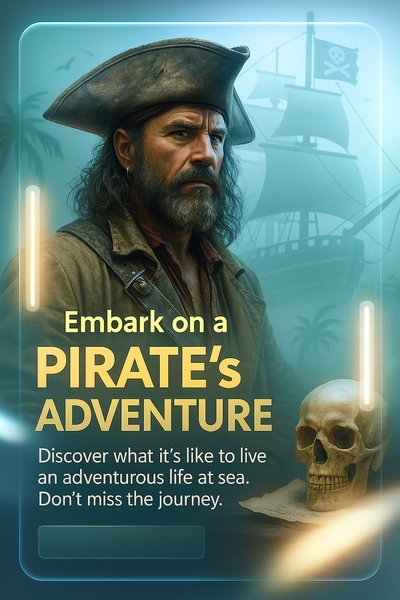 Engaging Pirate Adventure Neon Carousel Slide Design