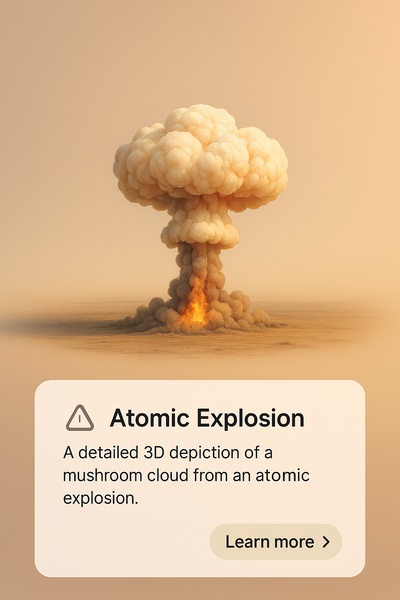Realistic 3D Mushroom Cloud from Atomic Explosion