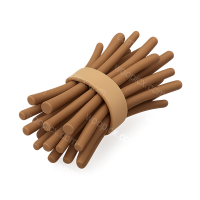 3D Brushwood Icon with Isometric View and Volumetric Feel