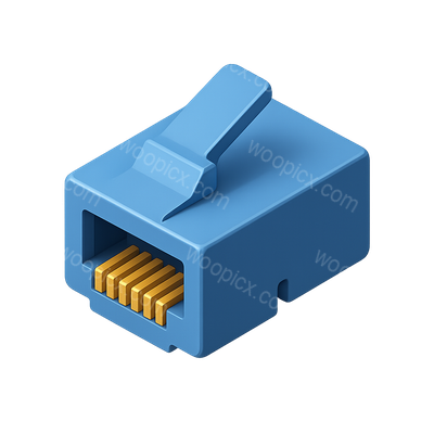 3D Ethernet Terminator Icon with Isometric View