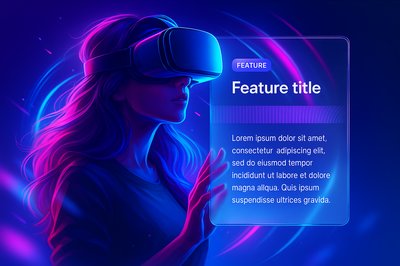 Woman in Virtual Reality with Neon Aesthetics