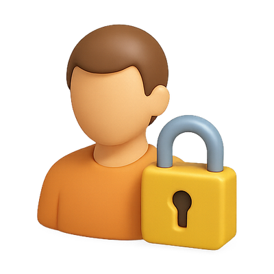 3D Character Illustration Representing Security and Privacy