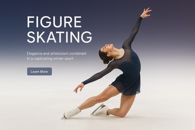 Elegant Figure Skating Web Design Concept with Call to Action