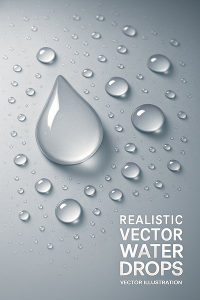 Dynamic Realistic Water Droplets on Gradient Background