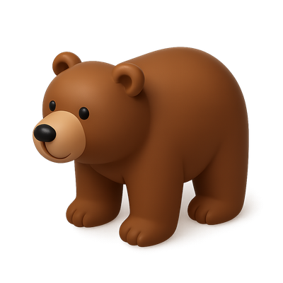 Cute Cartoon Brown Bear Character