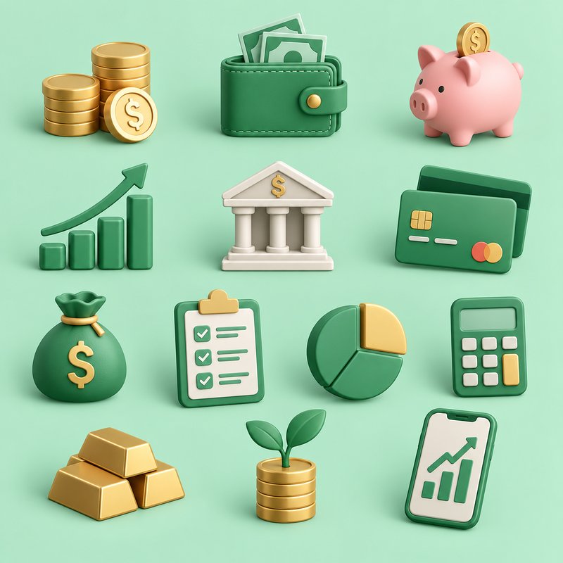 3D finance icon collection