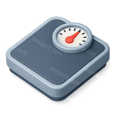 Stylish 3D Weight Scale Icon in Isometric View