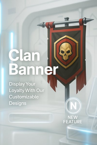 Vibrant Clan Banner Design with Neon Elements