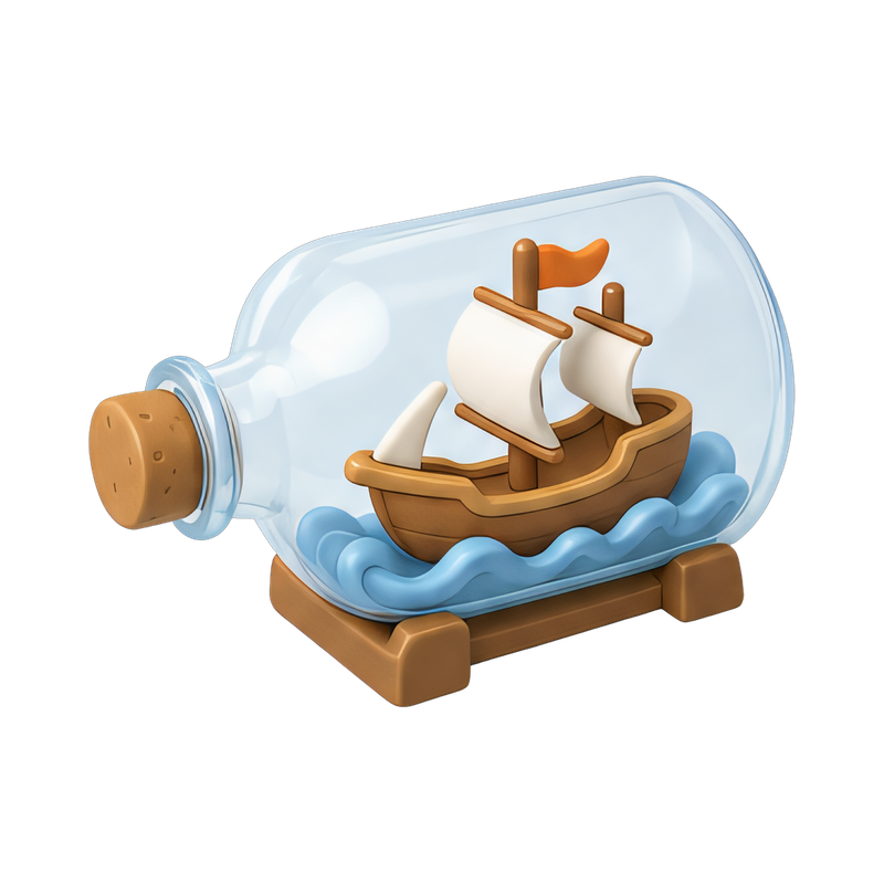 vintage ship in a bottle