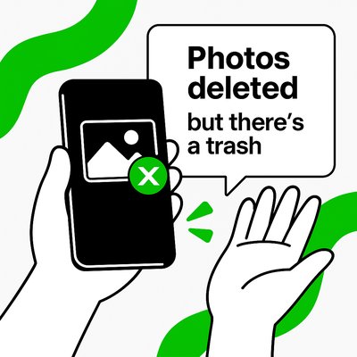 Illustrative Graphic on Photo Deletion and Trash Management