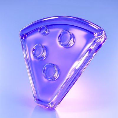 Stylized Glass Cheese Slice with Unique Design