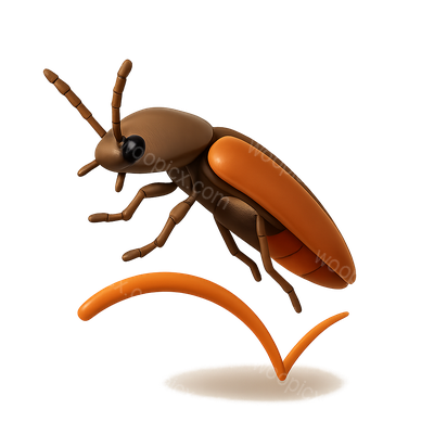 Stylized 3D Illustration of a Beetle