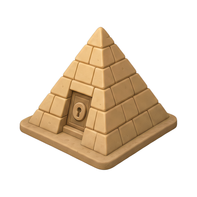 mysterious pyramid with hidden door