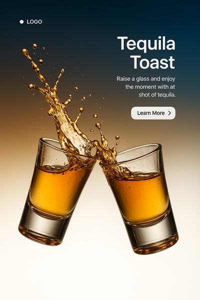 Tequila Toast with Splash in Elegant Style
