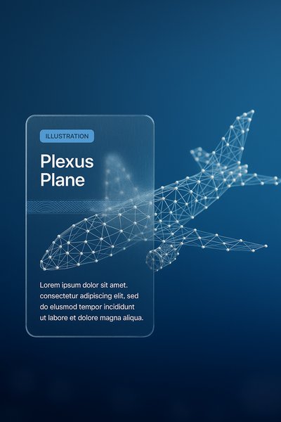 3D Plexus Plane Illustration with Integrated Design