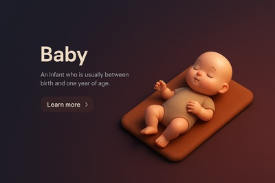 Charming 3D Scene of a Baby in a Cozy Setting