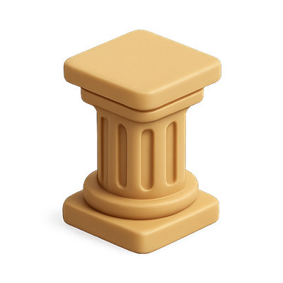 3D Render of a Classical Column in Beige Tone