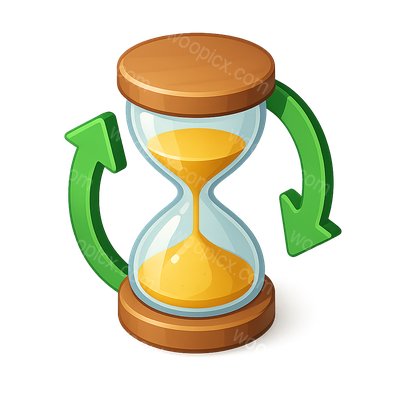 3D Recycling Hourglass Icon with Arrows