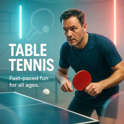 Dynamic Table Tennis Action Shot with Engaging Colors