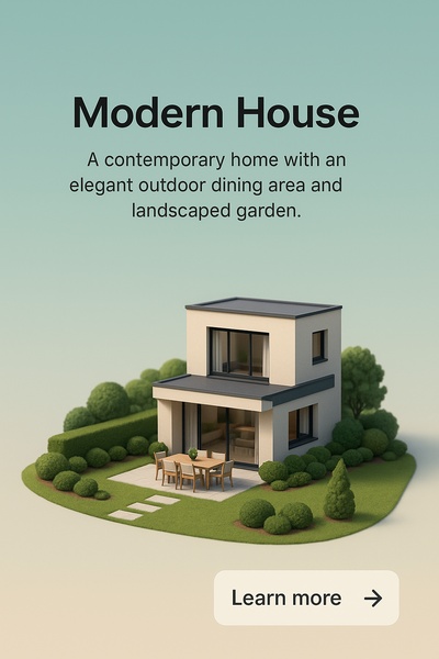 Luxurious Modern House with Garden and Dining Space