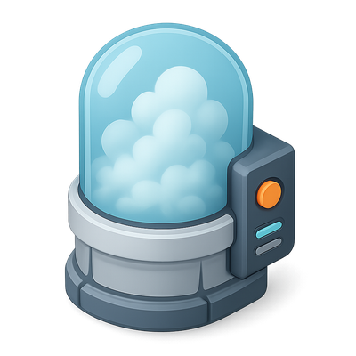 Stylized Cryogenic Chamber Icon in 3D View