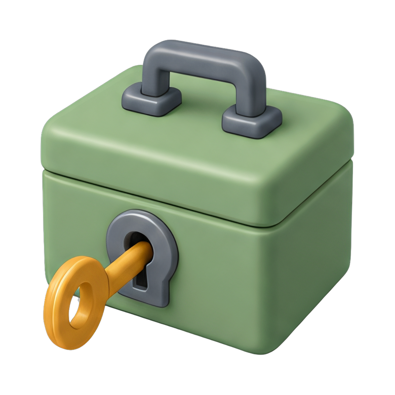 Vintage cash box with key
