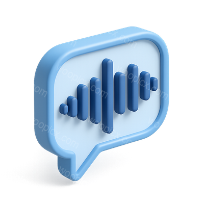 Stylish 3D Waveform Icon for Speech Recognition