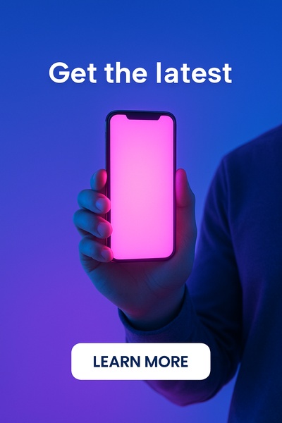 Vibrant Neon Phone Glow in a Blue Atmosphere