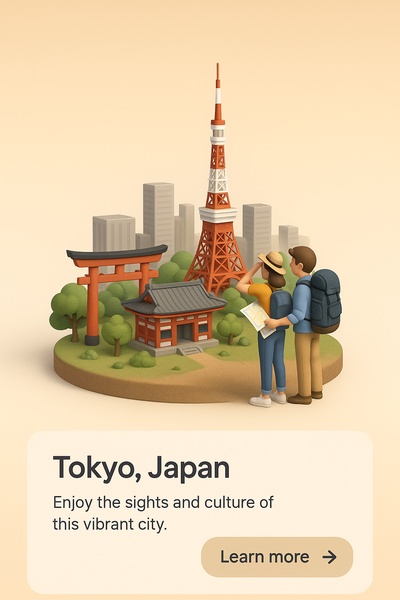 Stunning 3D View of Tokyo's Iconic Landmarks