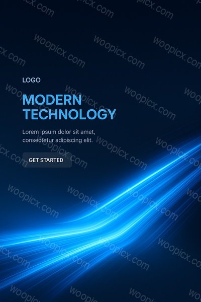Modern Abstract Technology Background with Blue Light Effects