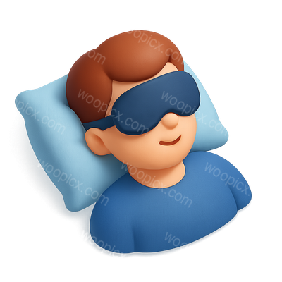 3D Icon of a Person Sleeping with a Sleep Mask